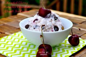 Roasted Cherry Pistachio Chocolate Chunk Ice Cream