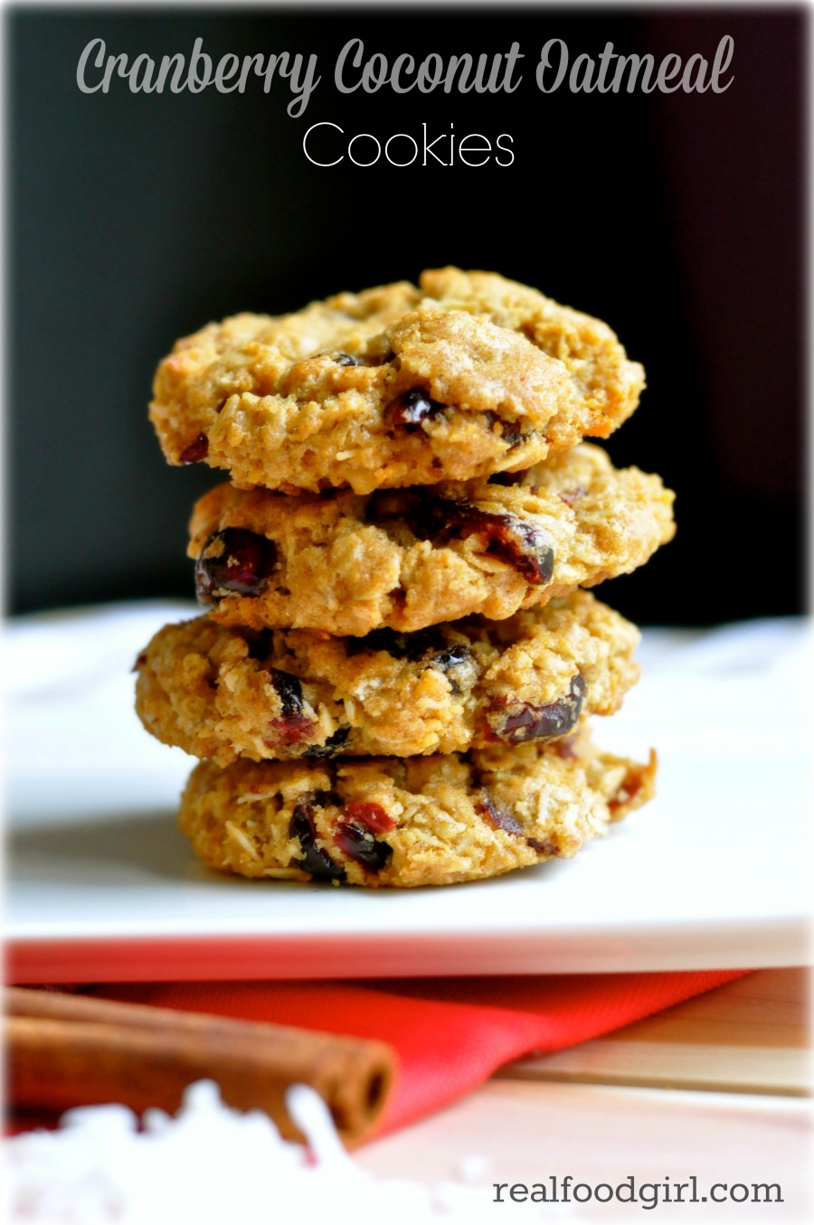 Cranberry-Coconut Oatmeal Cookies | Real Food Girl
