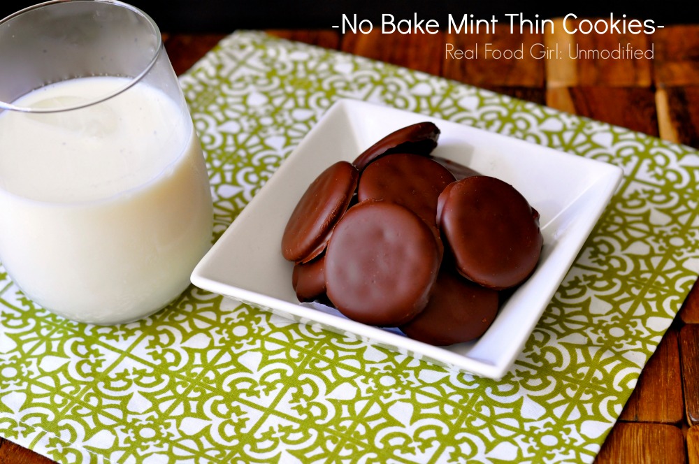 No Bake Mint Thin Cookies by Real Food Girl: Unmodified. Get your GS Cookie fix here!