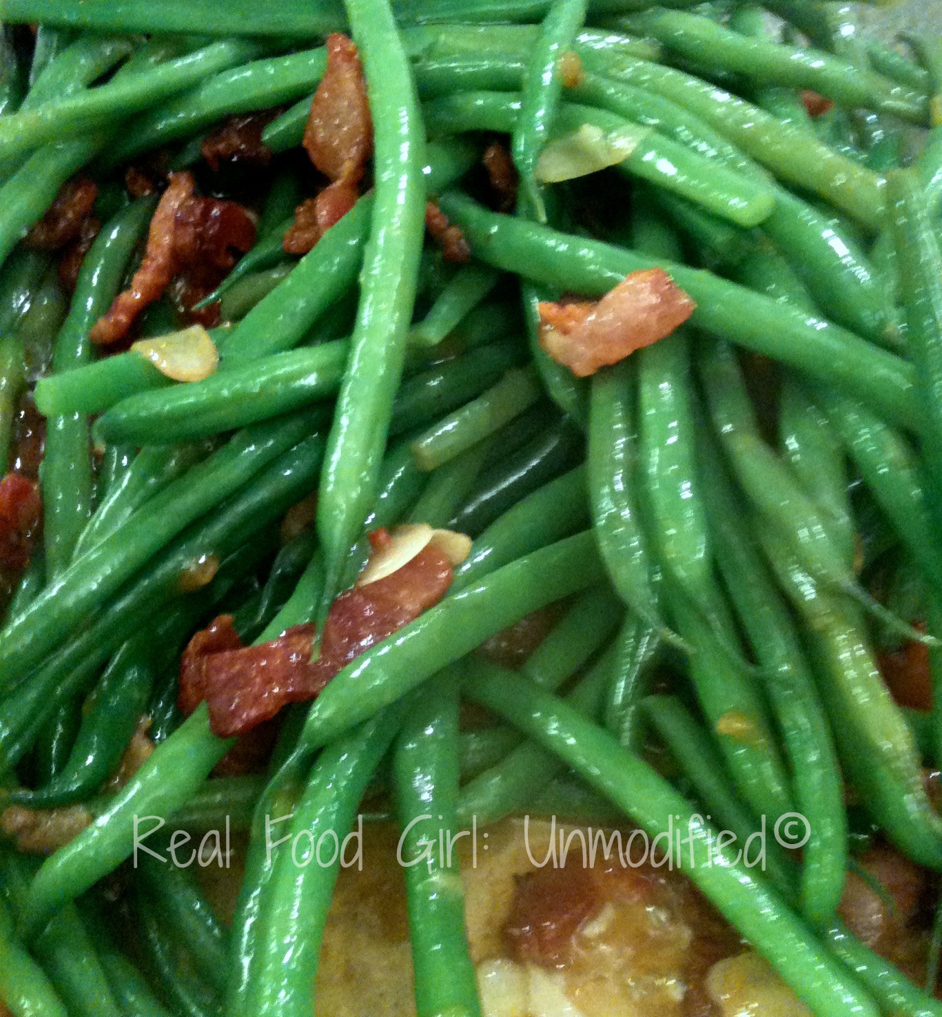 GMO-Free Side Dishes. Apricot Glazed Haricot Verts with Bacon. Real Food Girl: Unmodified