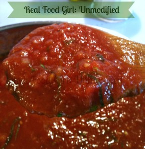 Real Food Girl: Unmodified's Sunday "Gravy"-- Authentic Italian Marinara Sauce. GMO-Free