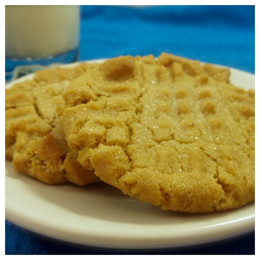 A little crispy around the edges and soft and chewy in the middle. It's not fancy, but this little peanut butter cookie will hit the spot when you're craving some PB! #Real Food Girl: Unmodified