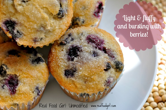 Double Blueberry Muffins by Real Food Girl. Tastes like a fancy bakery muffin! Gotta make these!