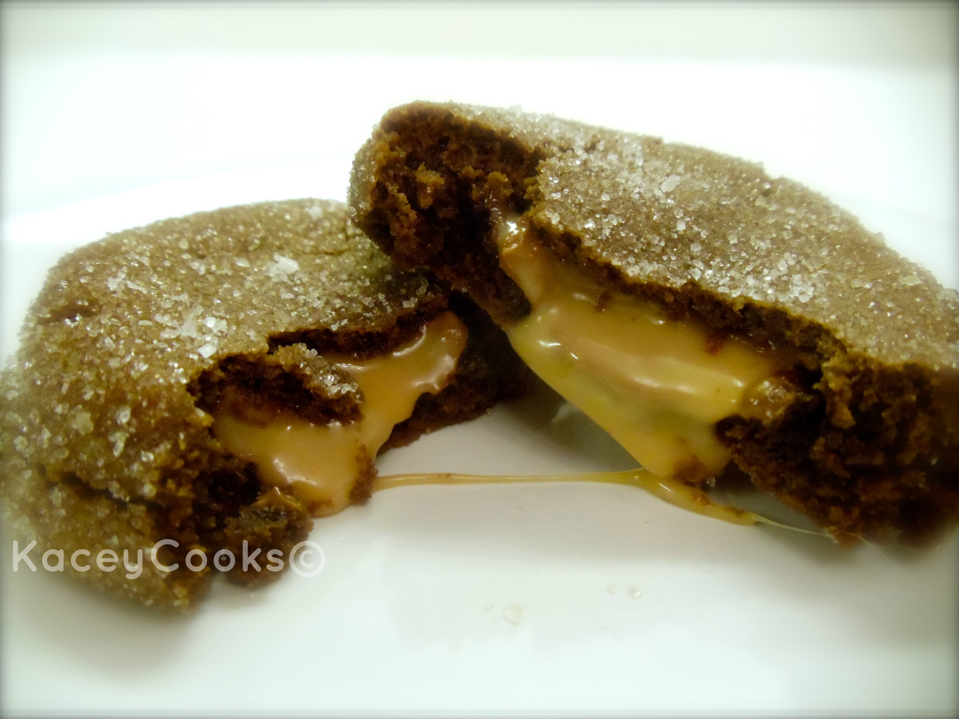Seriously! A sugared chocolate cookie with oozie caramel in the center and a pinch of sea salt on the very top of the cookie- Ya'll *this* is gonna blow your mind! #Real Food Girl: Unmodified