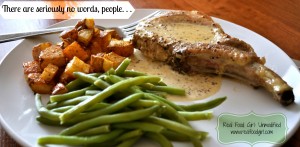 Pan Seared Pork Chops with Mustard Cream Sauce- Thing of beauty from Real Food Girl: Unmodified