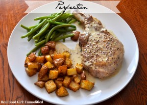 Pan Seared Pork Chops with Mustard Cream Sauce- Thing of beauty from Real Food Girl: Unmodified