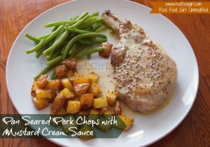 Pan Seared Pork Chops with Mustard Cream Sauce- Thing of beauty from Real Food Girl: Unmodified