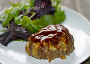 Not yo' Momma's meatloaf! Cheddar-bacon BBQ meatloaves! Organic and GMO-Free. #Real Food Girl: Unmodified