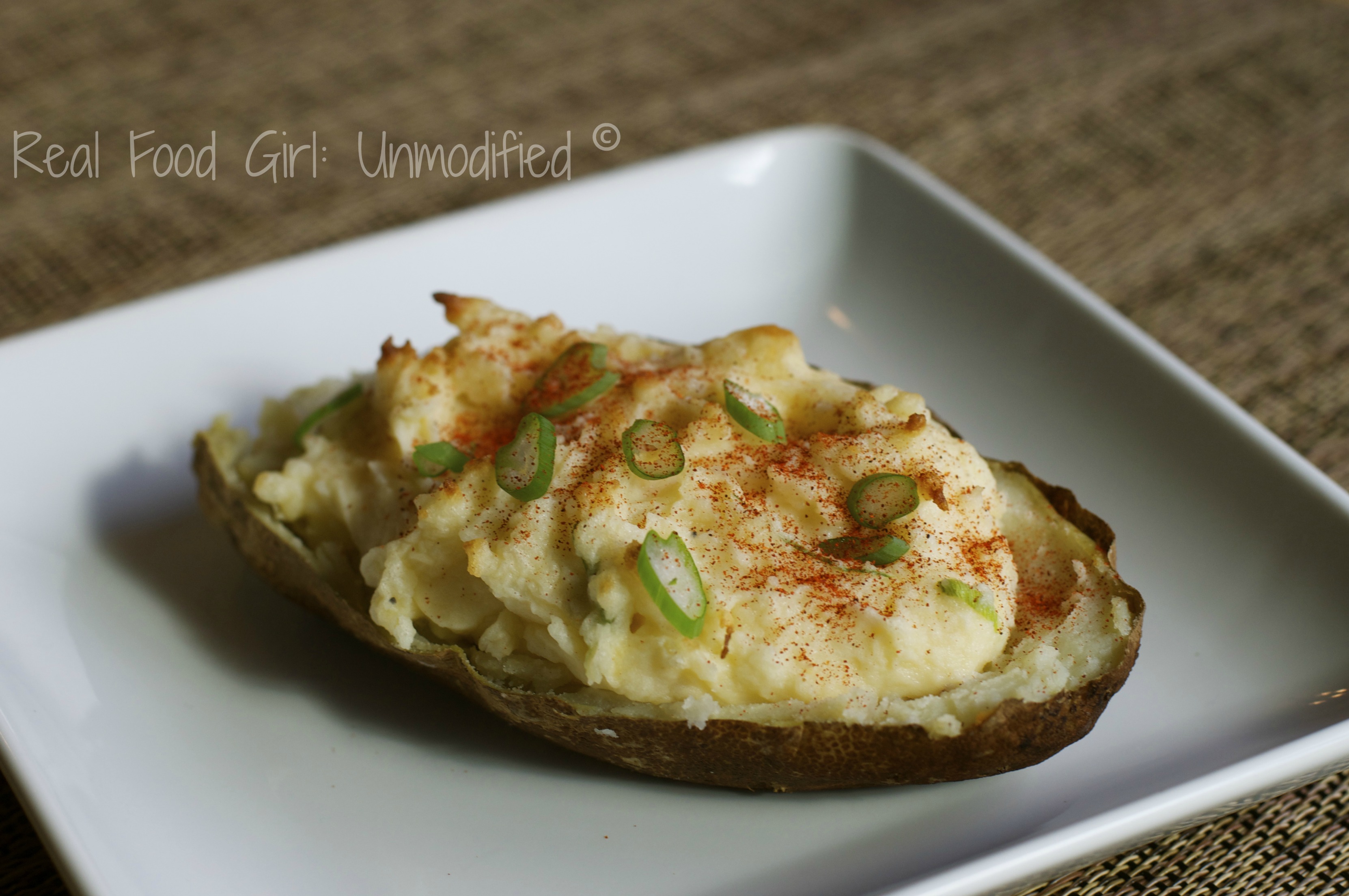 Cheesy twice-baked awesomeness. Real Food Girl: Unmodified