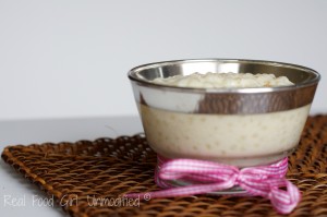 Classic Tapioca Pudding. Old-fashioned goodness made GMO-Free. This pudding is so good, I ate the entire first batch ALL by myself. No lie, hand to God, it was that good and I snarfed it all down!! Real Food Girl: Unmodified