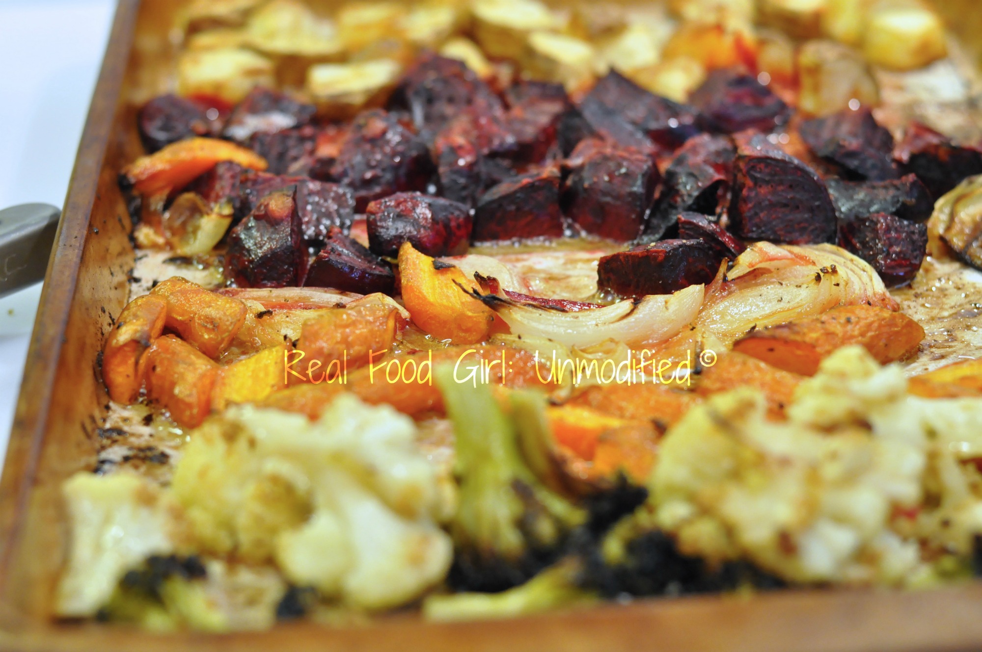 Organic roasted veggies. Look at the color! Real Food Girl: Unmodified