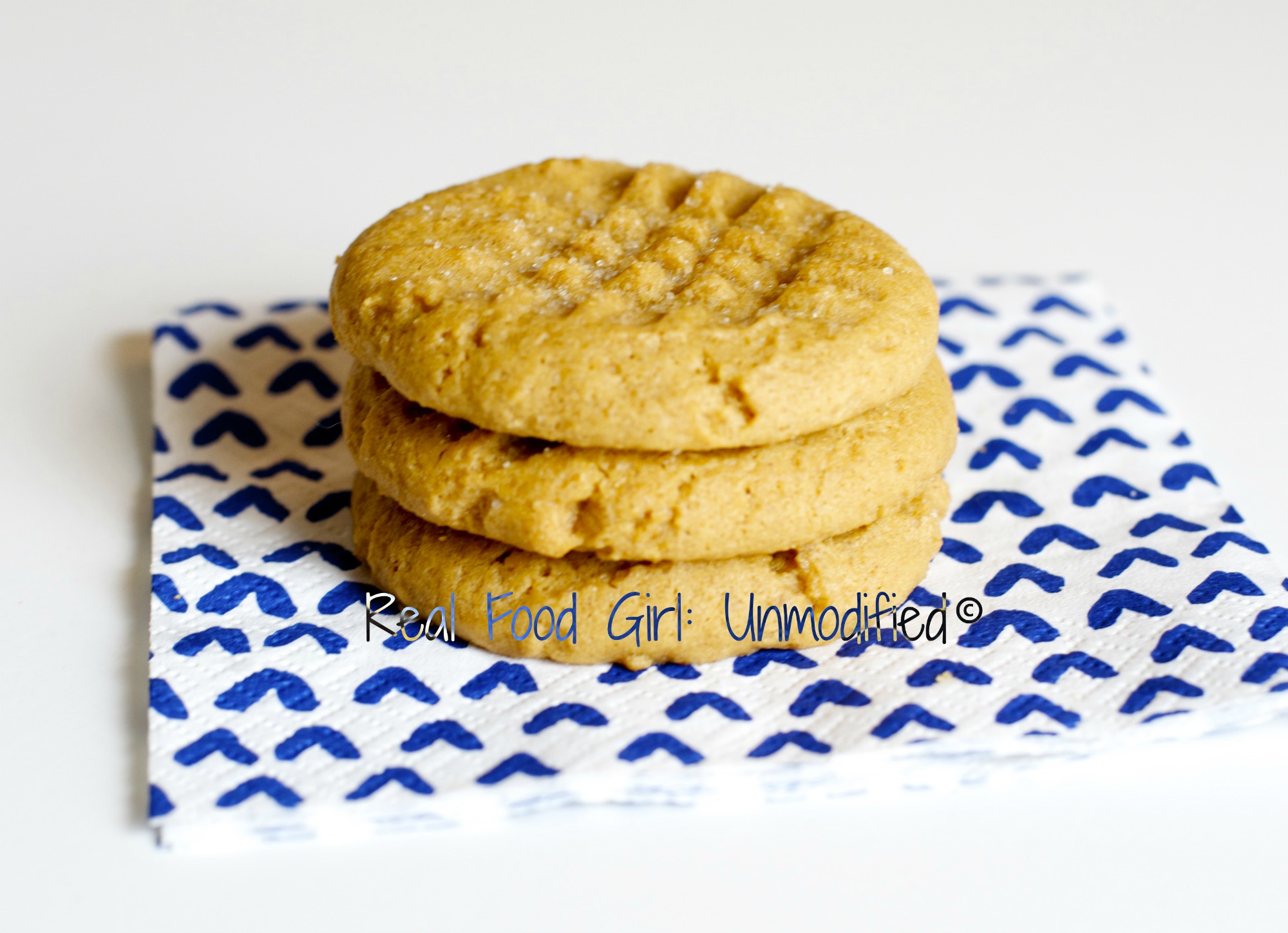 Soft & Chewy Peanut Butter Cookies. Organic and featured on Real Food Girl: Unmodified