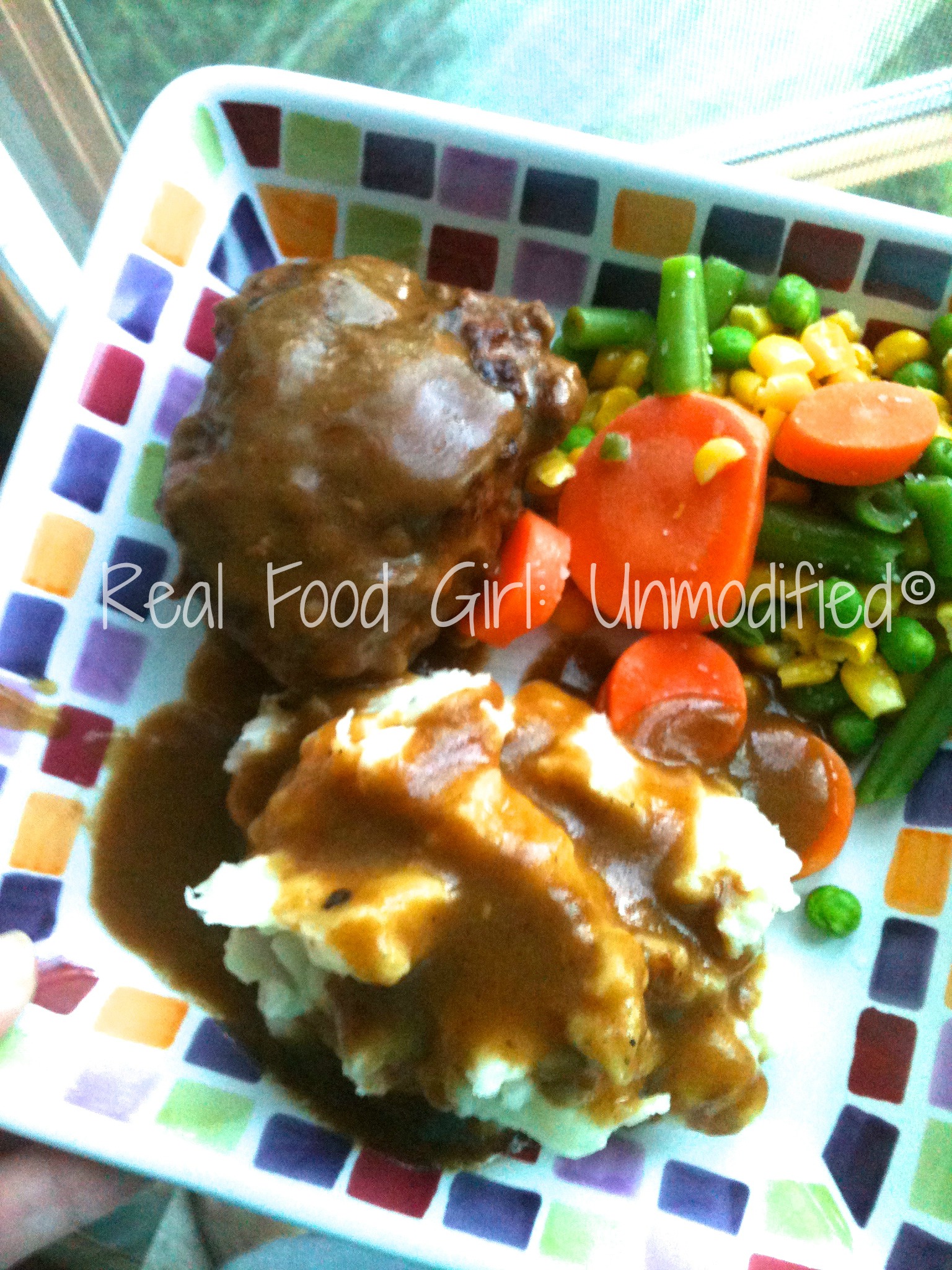 Ground Sirloin Steaks with Brown Gravy- Homecookin' organic food from Real Food Girl: Unmodified