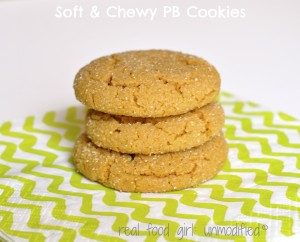 Soft & Chewy Peanut Butter Cookies. Organic and featured on Real Food Girl: Unmodified