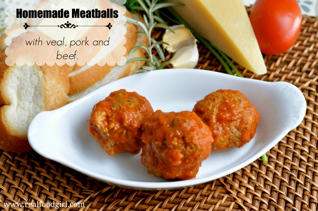 Veal, Pork and Ground Beef Meatballs from Real Food Girl. This is as authentic as it gets folks! If you want great meatballs, this is THE recipe!