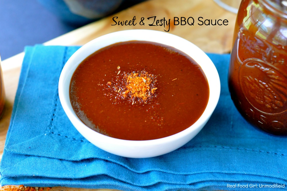 Sweet & Zesty BBQ Sauce from Real Food Girl. It's sauce for a fingers only meat buffet folks!