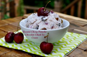 Roasted Cherry Pistachio Chocolate Chunk Ice Cream. Real Food Girl:Unmodified