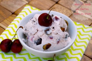 Roasted Cherry Pistachio Chocolate Chunk Ice Cream. Real Food Girl:Unmodified