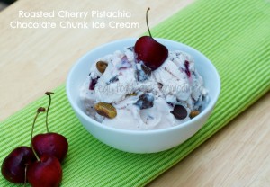 Real Food Girl Roasted Cherry Chocolate Chunk Ice Cream with Pistachios