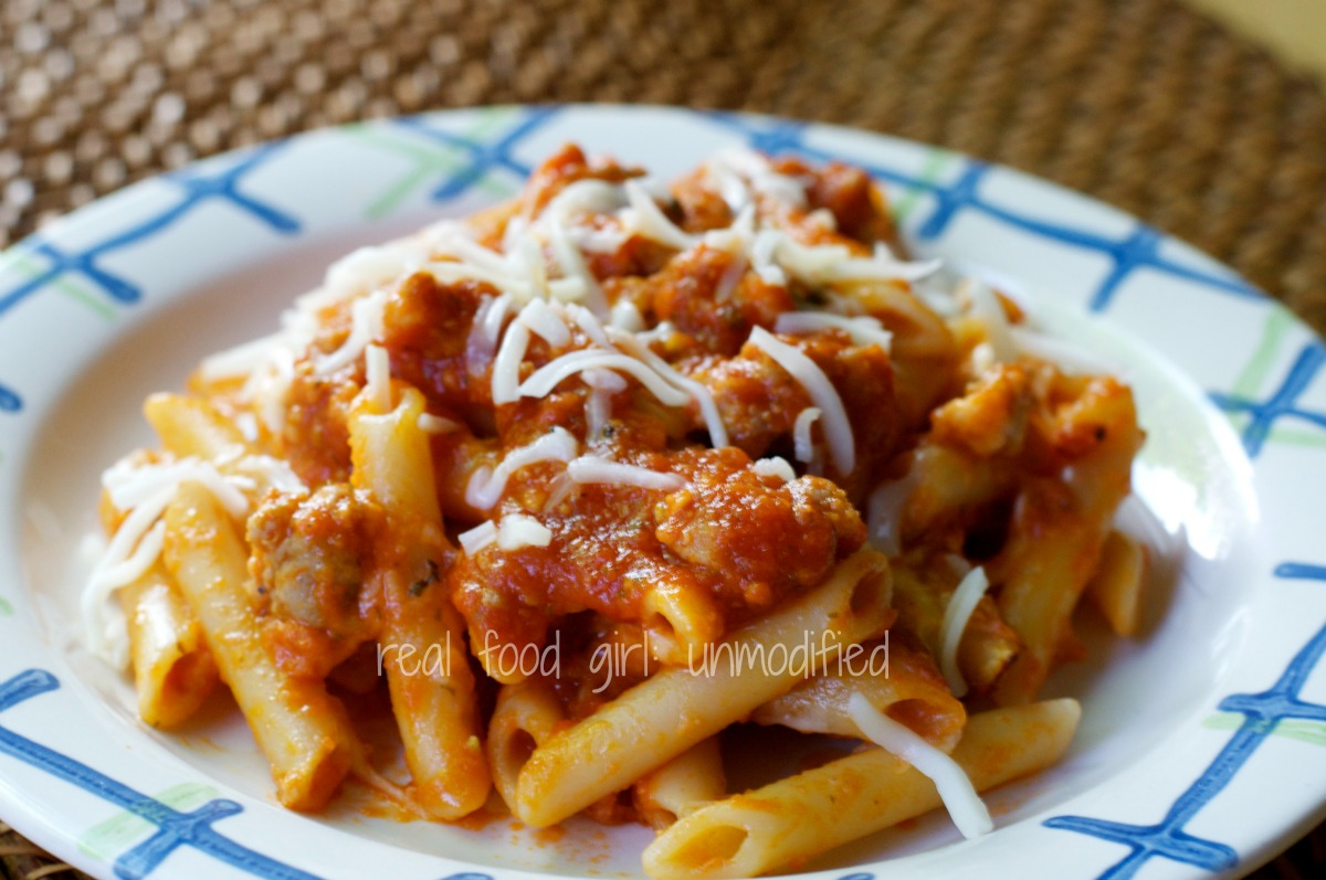 Easy Baked Penne Pasta with Italian Sausage --Real Food Girl: Unmodified