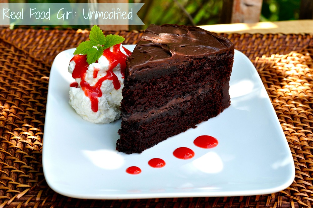 Chocolate Cake with Chocolate Buttercream Frosting. GMO-Free--By Real Food Girl: Unmodified
