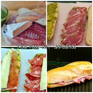 Amazing Italian Salame with Brie, Pesto and Arugula Panini's from Real Food Girl: Unmodified