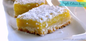 Triple Citrus Bars by Real Food Girl Unmodified- Not your normal boring lemon bars!