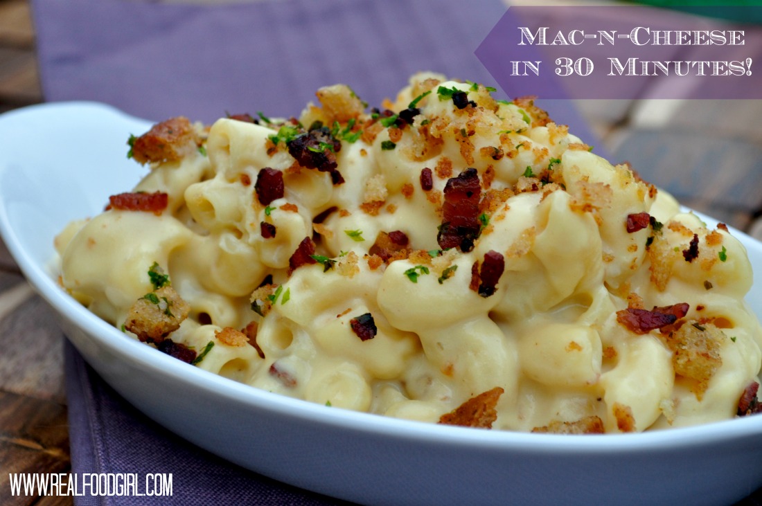 30-Minue Monday's with Real Food Girl- Skillet Mac-n-Cheese. Best comfort food at its best!