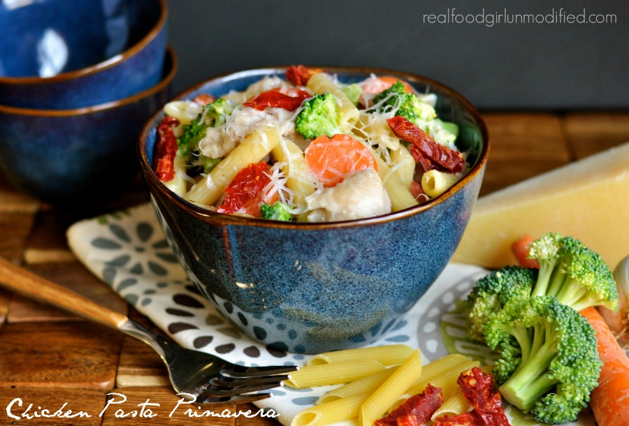 Chicken Pasta Primavera by Real Food Girl: Unmodified. Yes please!!