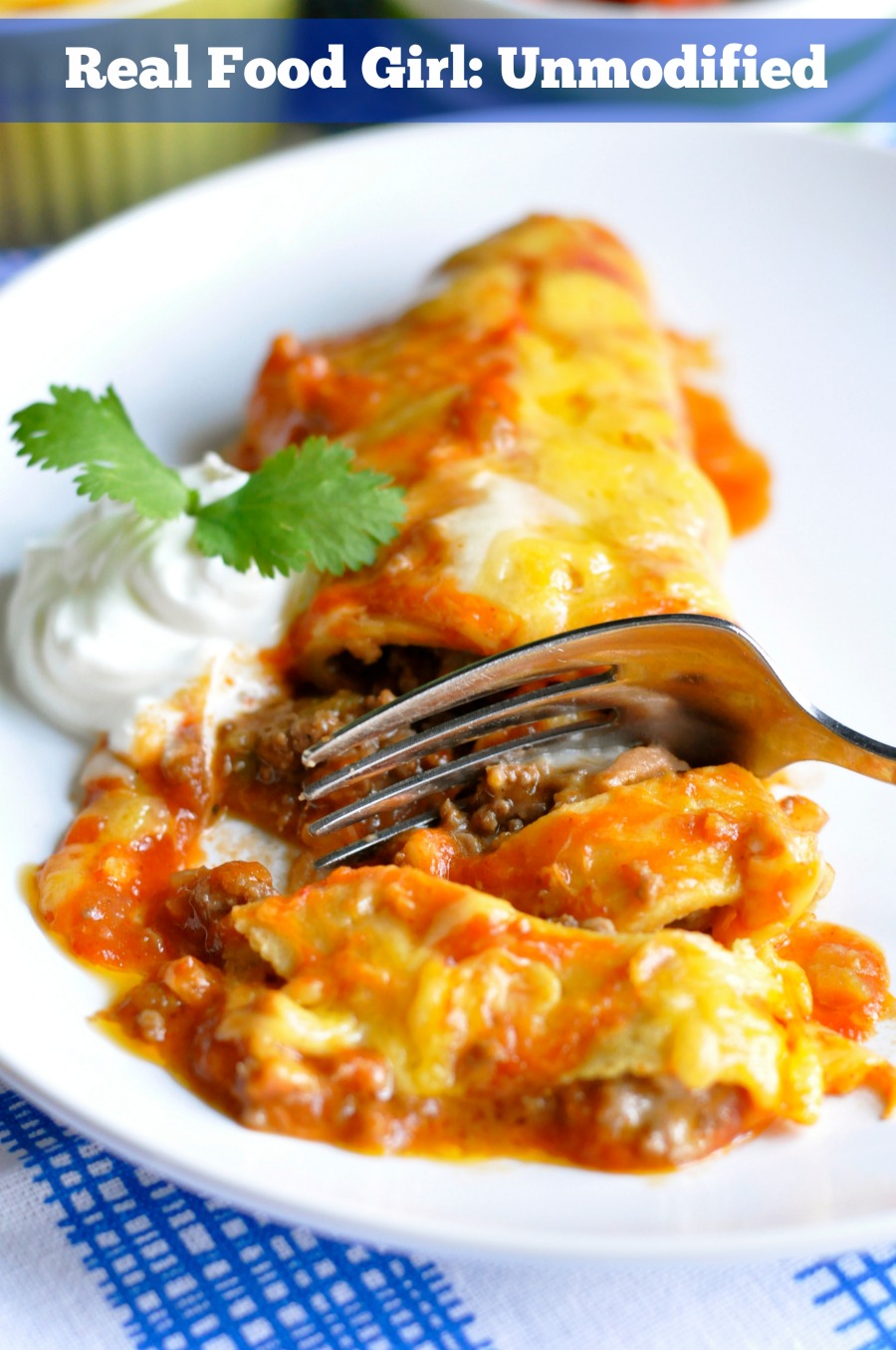 30-Minute Mondays- Beef & Bean Enchiladas by Real Food Girl Unmodified Pinning this for later!