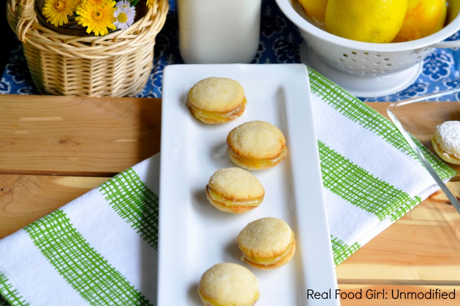 Lemon Gems. Buttery cookies sandwich tart, yet sweet lemon curd filling| Real Food Girl: Unmodified