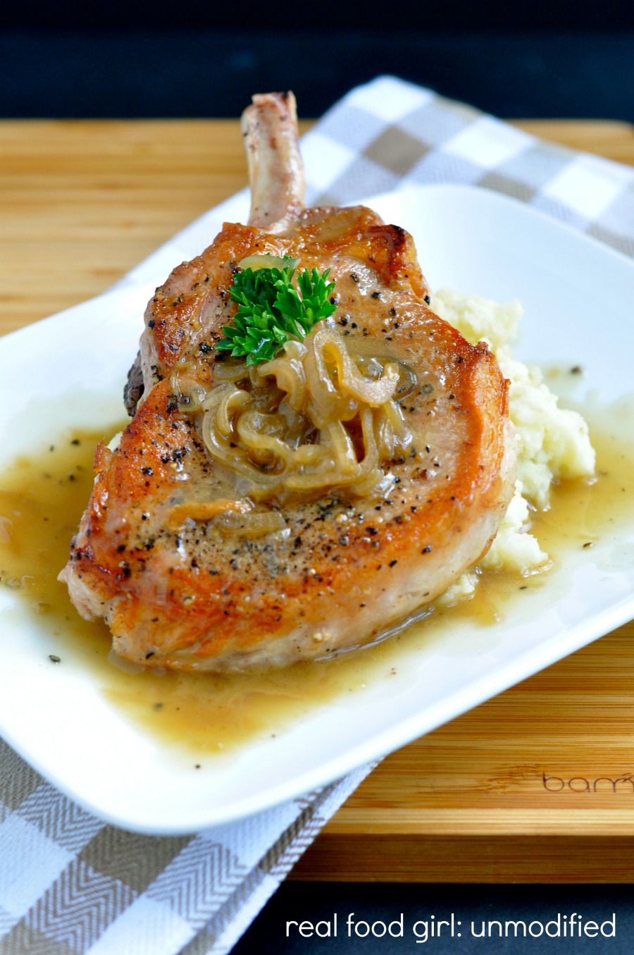 30-Minute Mondays-Pork-Chops-Shallot-Sherry-Pan-Sauce by Real Food Girl: Unmodified.