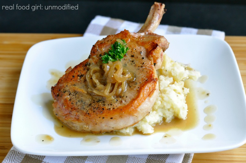 30-Minute Mondays-Pork-Chops-Shallot-Sherry-Pan-Sauce by Real Food Girl: Unmodified.