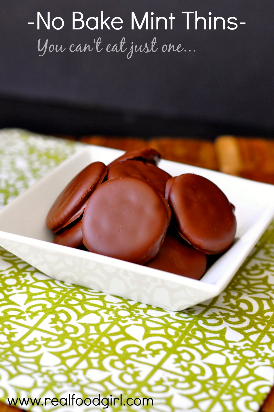 No Bake Mint Thin Cookies by Real Food Girl: Unmodified. Get your GS Cookie fix here!